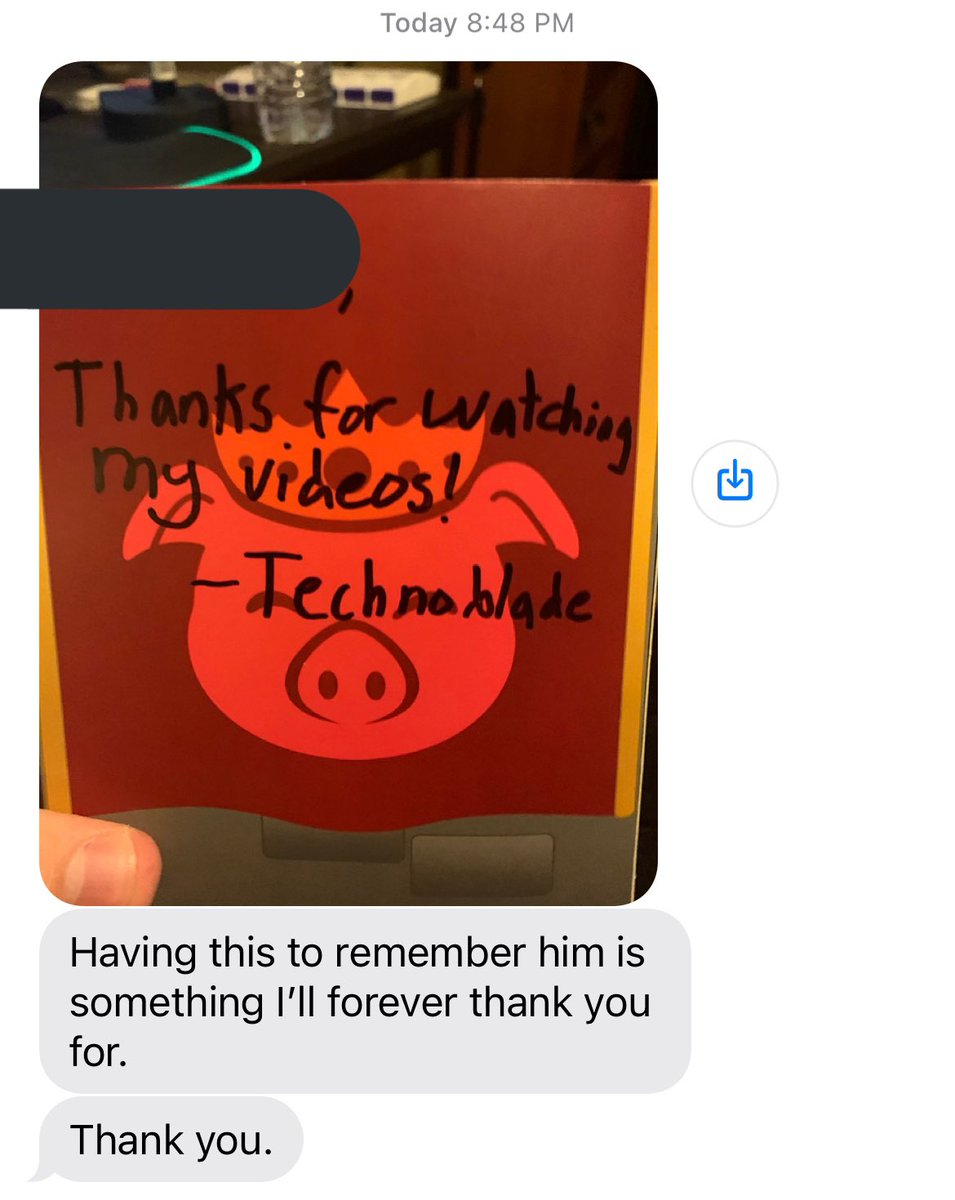 Techno was also my little brother’s favorite Youtuber. I mentioned this to him offhandedly on a call one time, this arrived on my doorstep a few days later. My Christmas gift in 2019 to my brother was the first signed Technoblade Youtooz, well before any were officially launched.