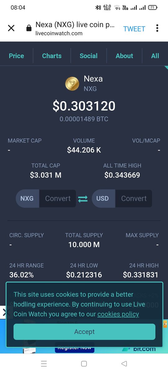 Nxg Token list on more big platform
<a href="/LiveCoinWatch/">Live Coin Watch • Live Crypto Analytics</a> 
#nxgtoken
#livecoinwacth