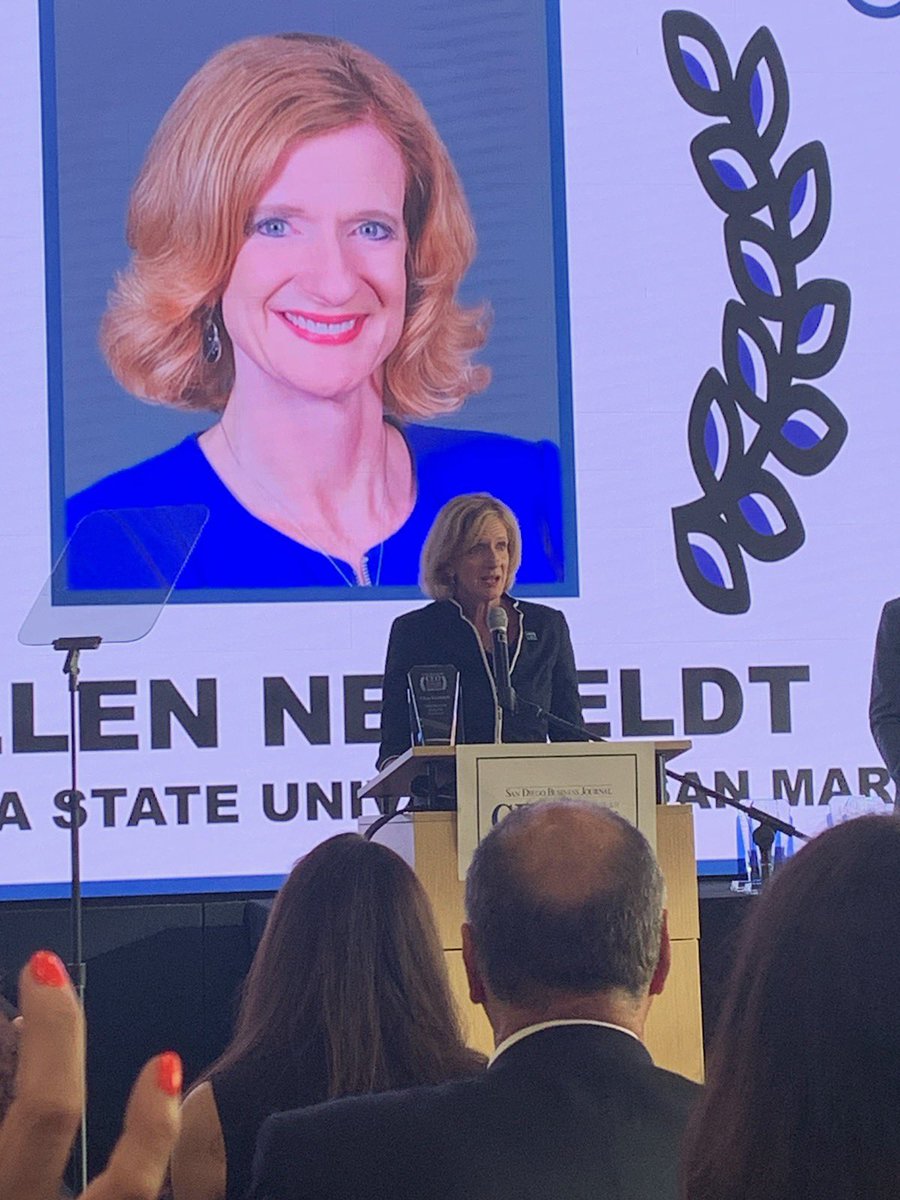 Congratulations to President <a href="/EllenNeufeldt/">Ellen Neufeldt</a> for being named a San Diego CEO of the Year by <a href="/SDbusiness/">San Diego Business Journal</a>! Thank you for your inspiring leadership as we empower our students to be the leaders and change makers of tomorrow!#PowerOfUs #PowerOfCSUSM