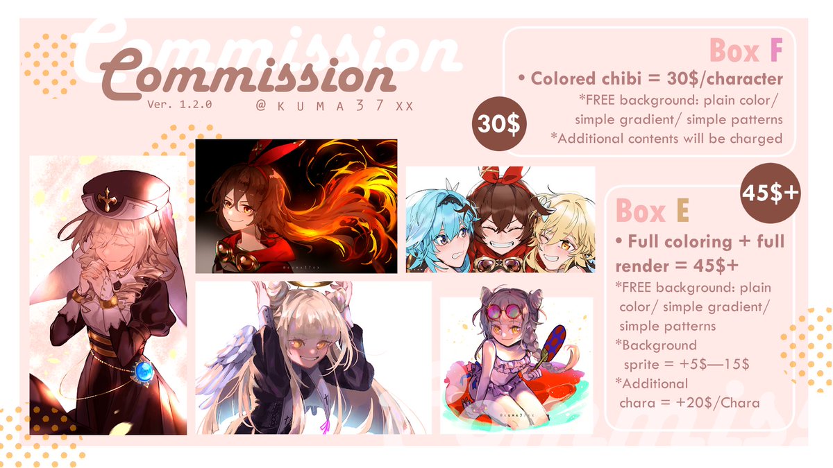 [ OPEN COMMISSION!! ] 🎨🖌️🎉🔸🔸
Hello~ I'm currently opening a comms for July, 3 vacant slots! DM me if you're interested, feel free to ask/discuss it with me first ♪
#opencommissions #artcommissions
Like and RTs are really appreciated! Thank you~~
\ʕ *'∀`* ʔ/✨🔻🔻🔻 