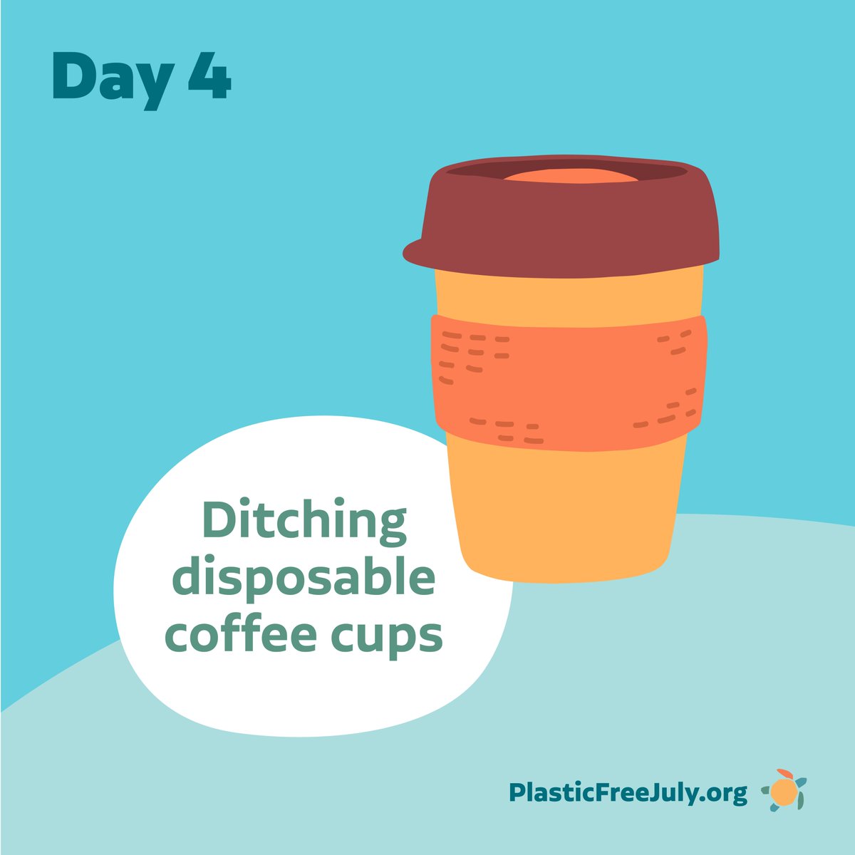 Day 4! One of the most popular ways people reduce plastic waste is by ditching disposable coffee cups. #PlasticFreeJuly 

Read the Top 4 Plastics to Avoid by <a href="/ZeroWasteChef/">Zero Waste Chef</a>: plasticfreejuly.org/blog/top-4-pla…