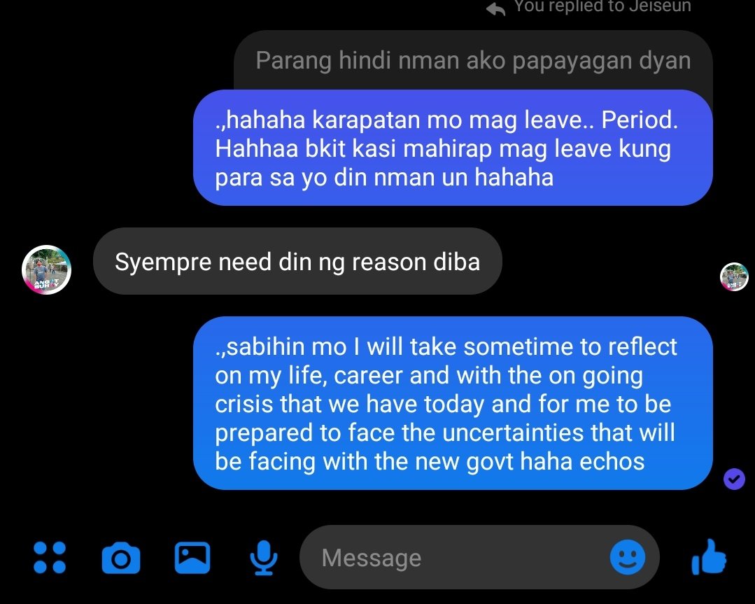 findingjailaboy's tweet photo. Yung nag ask ng reason kung bakit need mo mag leave 🤣🤣🤣 
Payagan sana ako lol https://t.co/xxd2dbjjwa