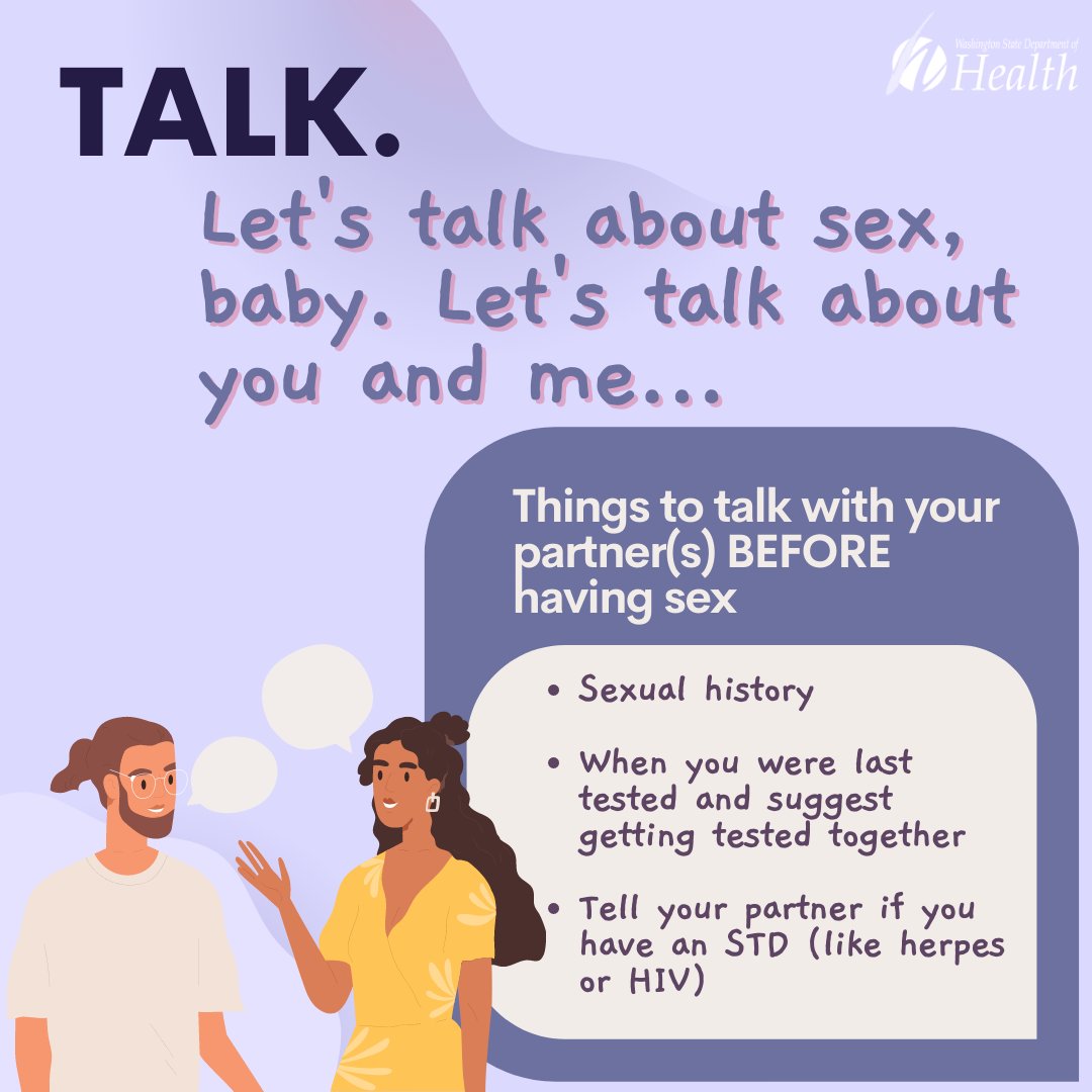 WADeptHealth's tweet photo. Talk. Test. Treat. If you think you may have been exposed to a sexually transmitted disease, you and your sex partner(s) should visit a health clinic, hospital, or doctor for testing and treatment. Testing locations: https://t.co/FEtCqet9ec #STIAwareness #YESmeansTEST https://t.co/huIL0TJctY