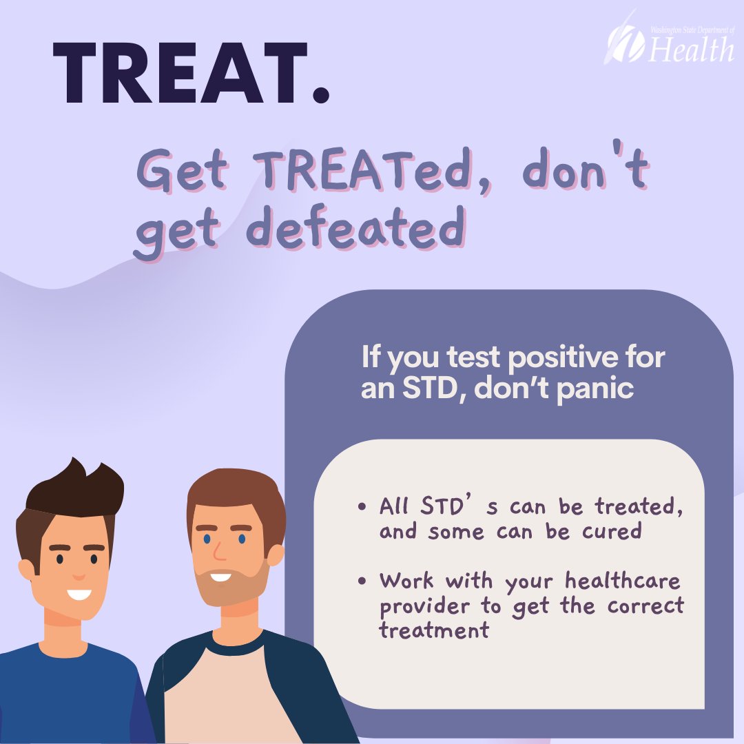 WADeptHealth's tweet photo. Talk. Test. Treat. If you think you may have been exposed to a sexually transmitted disease, you and your sex partner(s) should visit a health clinic, hospital, or doctor for testing and treatment. Testing locations: https://t.co/FEtCqet9ec #STIAwareness #YESmeansTEST https://t.co/huIL0TJctY