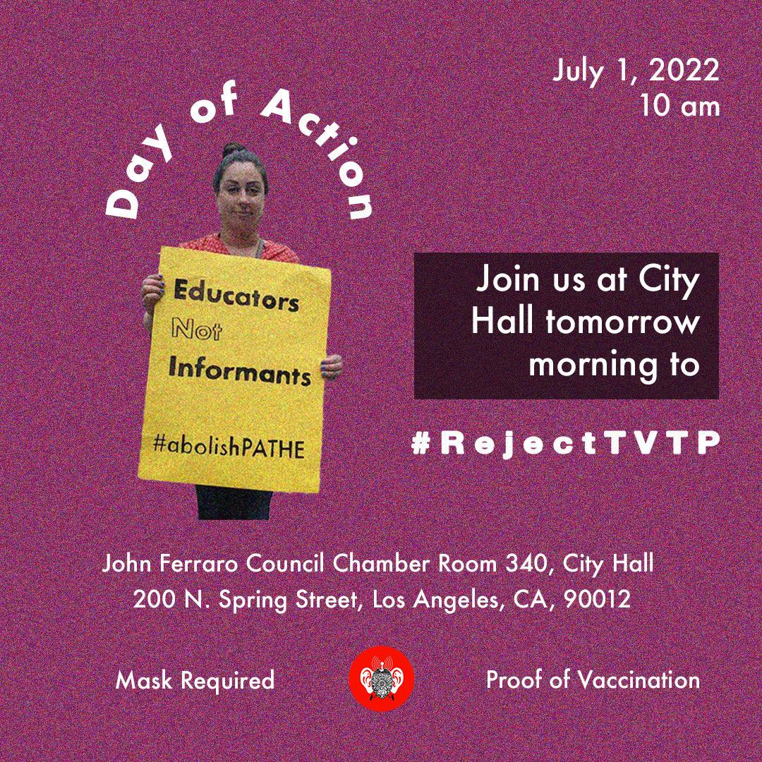 stoplapdspying's tweet photo. ❗️❗️❗️CALL TO ACTION❗️❗️❗️
JOIN US IN CITY HALL TOMORROW (7/1) @ 10 am TO FIGHT BACK AGAINST YOUTH SURVEILLANCE! Use our toolkit to submit written public comment before the meeting. https://t.co/CI9NSUN9al
#RejectTVTP #AbolishPATHE https://t.co/W11NwZo1WZ