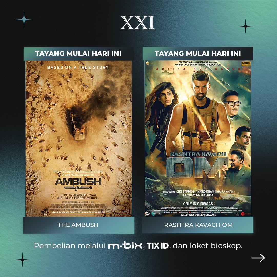 cinema21's tweet photo. Biar makin ASIK hari Jumatnya, Sobat XXI kedatangan 2 film baru yang bisa jadi pilihan nonton sama gengnya!

Nih, coba liat ada film baru apa aja terus coba kasih tau dong di kolom komentar mau nonton sama siapa? Mention orangnya ya!

#NontonASIKdiXXI https://t.co/cxnjlm8ITv