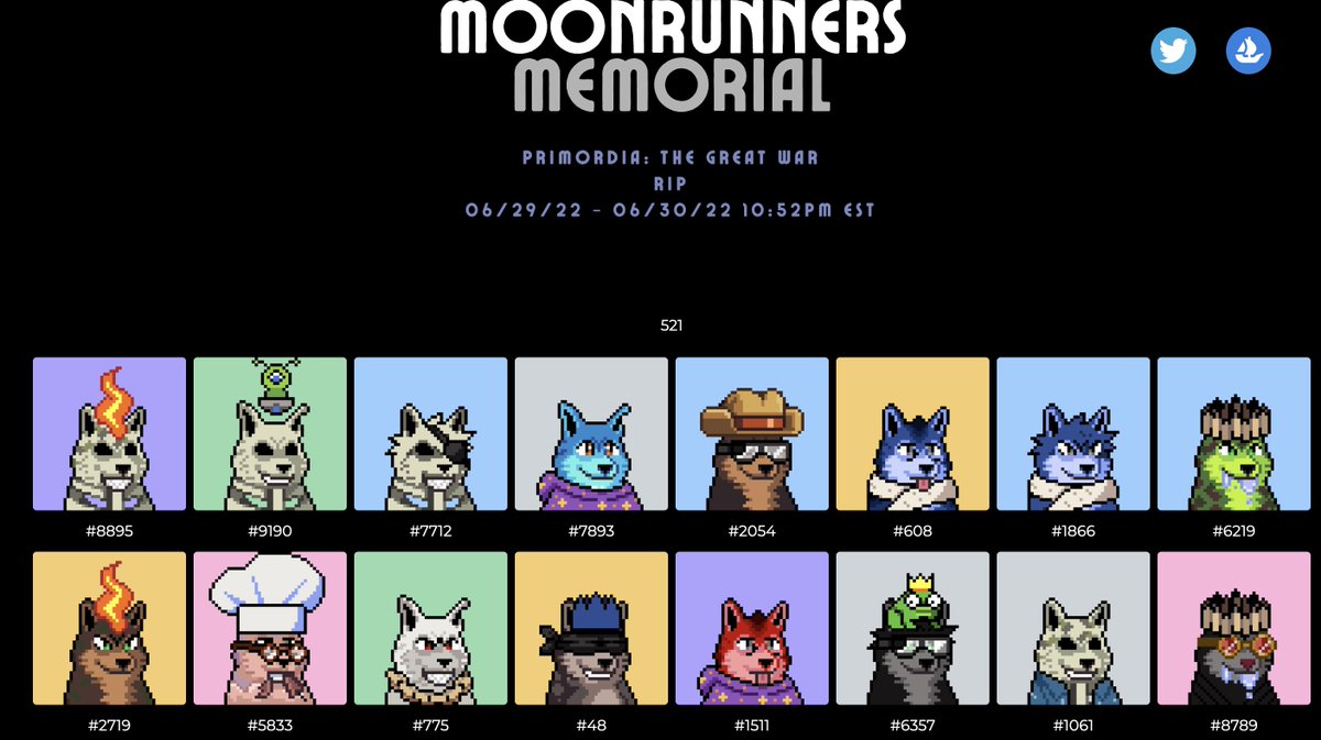 RIP to our fallen brothers and sisters

#Moonrunners #moonrunnersnft