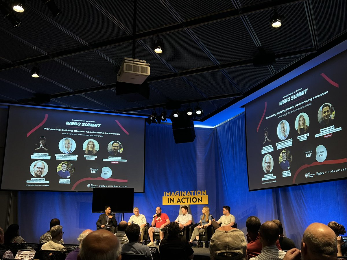 So excited to attend Accelerating Innovation and listen to these incredible panelists! #web3summit #ImaginationInAction <a href="/raskarmit/">Ramesh Raskar</a> <a href="/bezanastasia/">Anastasia Bez ⛓🕸</a> <a href="/anders94/">Anders Brownworth</a> <a href="/chrisswenor/">chris.voi</a> <a href="/medialab/">MIT Media Lab</a>