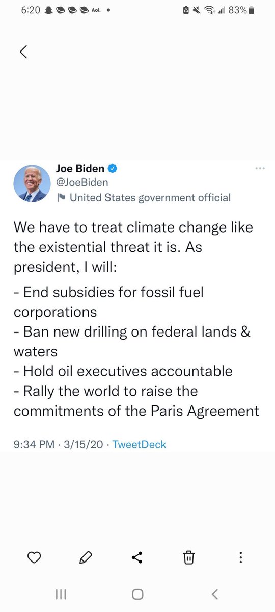 @Breaking911 Biden campaigned on killing fossil fuels: