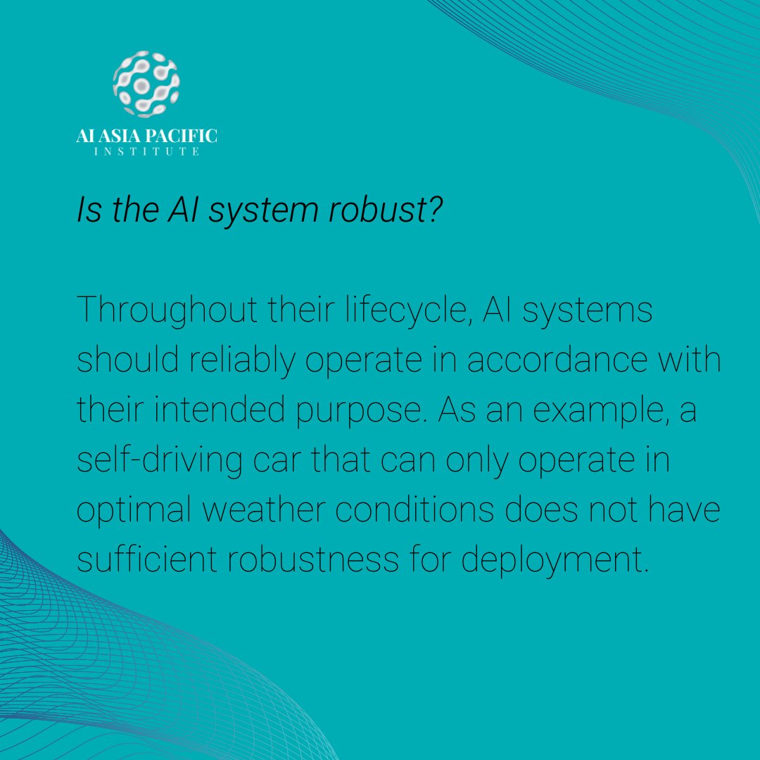 AIAsiaPacific's tweet image. The final element that is necessary to achieve trustworthy AI is a level of robustness.
#trustworthyai #robustai #ethicalai #aiapi