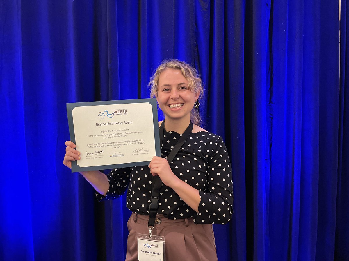 florelaymg's tweet photo. #TarpehLab’s very own Sam Bunke won a best student poster award at @AEESP2022_WashU ! https://t.co/8T1wNaGHo3