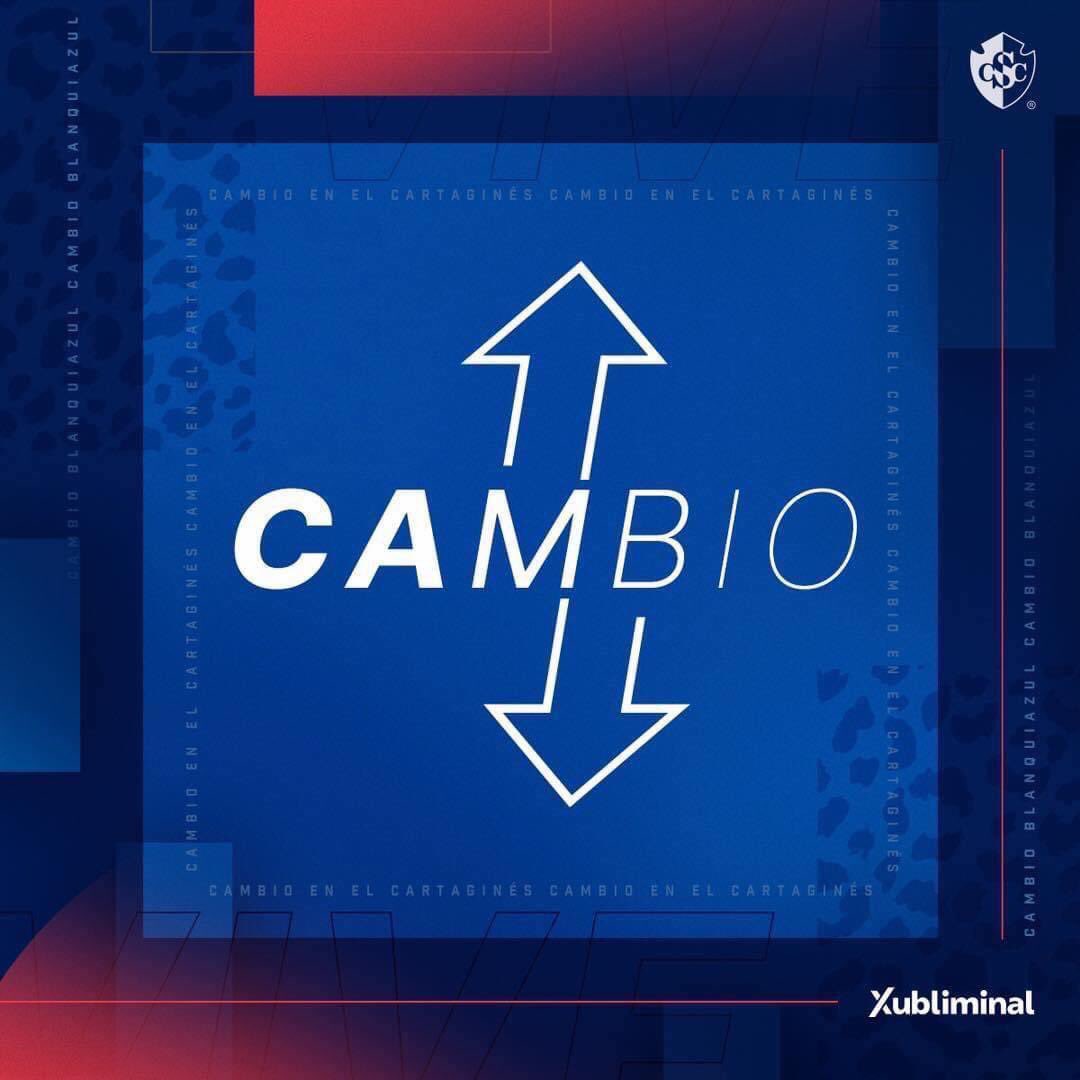 Cartagines's tweet photo. ⏱ 83’[ 1-0] 1️⃣2️⃣3️⃣ ¡CAMBIO!🔄 

⬆️  P Jiménez 
⬇️  J Venegas 
🔵⚪#VamosCartaginés | ⚽ #LDAvsCSC https://t.co/RTjGmJ0xxP