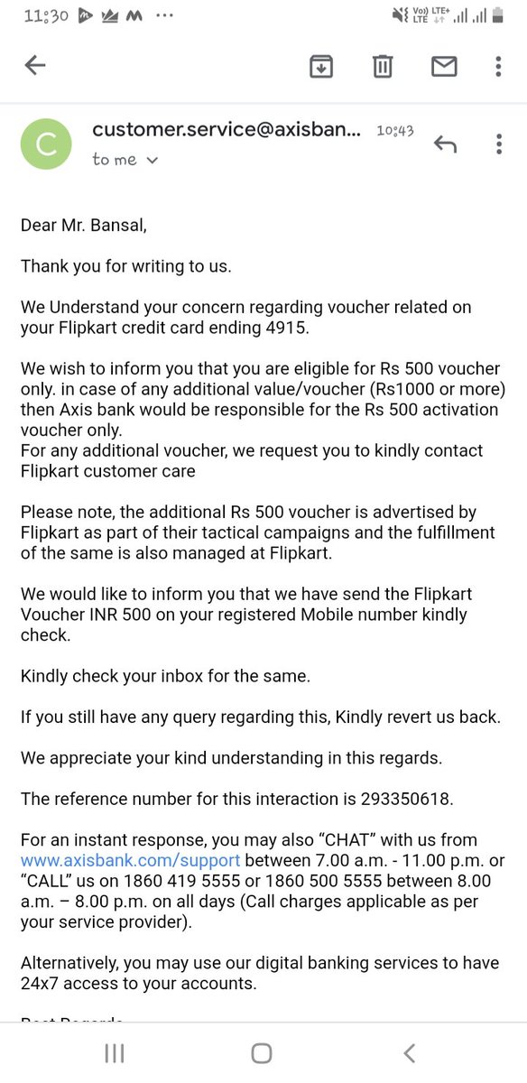 I had applied for flipkart axis bank credit card through flipkart app.in the term and conditions it was mentioned that u will get 1000 flipkart gift card after approval of the card.but still not recieved the 1000 rupee voucher.pls send the voucher asap