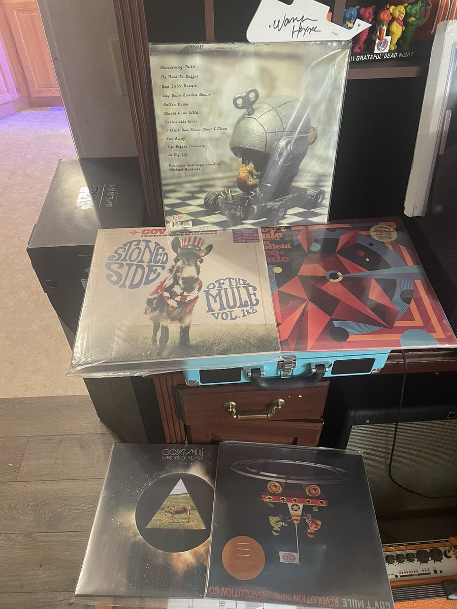 rastanewman's tweet photo. Choices. Guess I’ll choose them all! @govtmuleband @thewarrenhaynes #mulehead #rocknroll #pinkfloyd @EvilTeenRecords https://t.co/QgkGnzkqvE