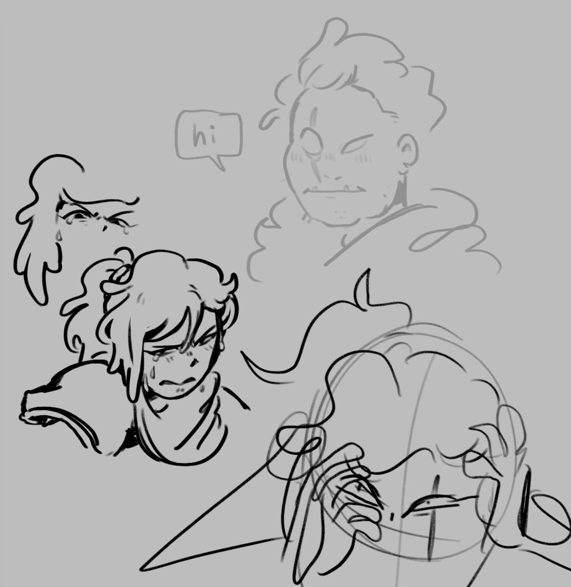 unfinished comic and me shoving onion at sasha to make her cry 