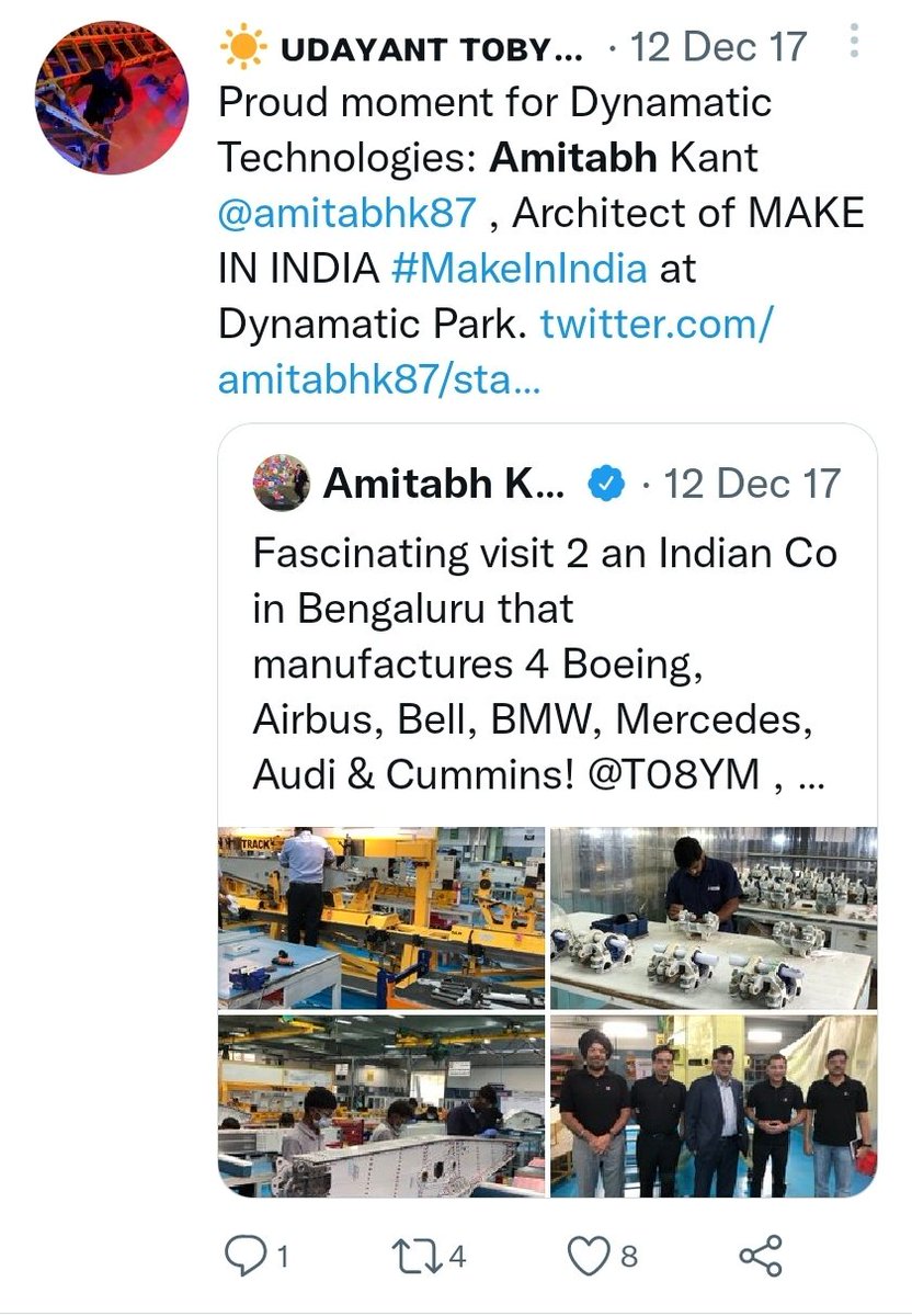 @amitabhk87 has been The Most Incredible Champion for Indian Entrepreneurs, Indian Industry and the Design Community. He has been the creative force behind three of our 🇮🇳 most successful campaigns; #MakeInIndia #IncredibleIndia & #GodsOwnCountry Thanks Sir. From all of us.