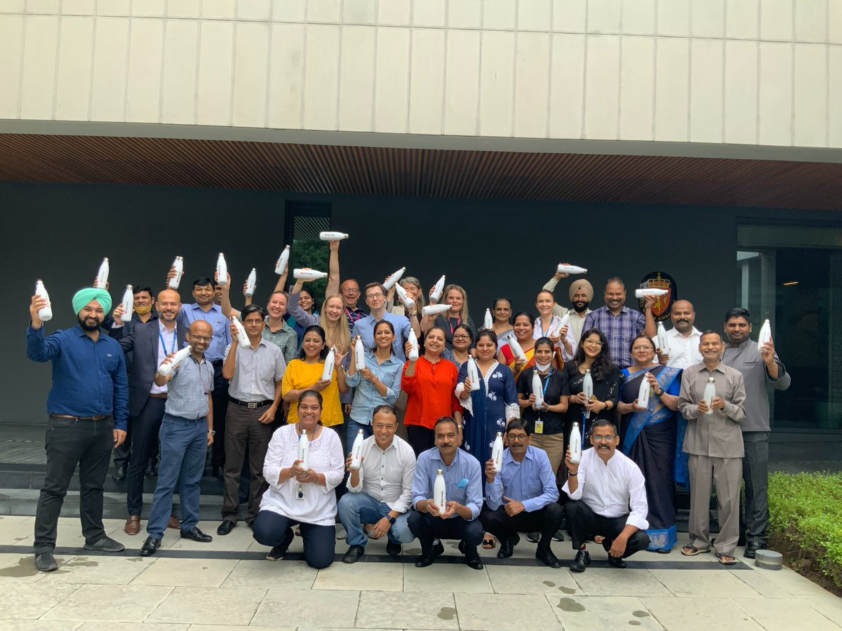ANI's tweet photo. "In show of support to India's important Single Use Plastic ban from today, we've decided to stop using Single Use Plastic water bottles &amp; other items. M Bottheim, Dy Head of Mission distributed steel bottles so no one uses plastic bottle again," tweets Norwegian Embassy in India https://t.co/8mPwV3FOy3