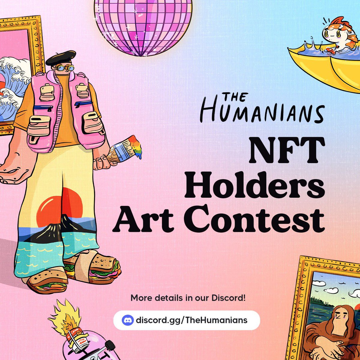 Calling all the creatives in the Humania!

We want to see you unleash your creativity and share the story of The Humanians with the world.

Join us for an art contest and win Humanians NFT and $change tokens as reward!

Find all the details via our Discord
discord.com/channels/94560…