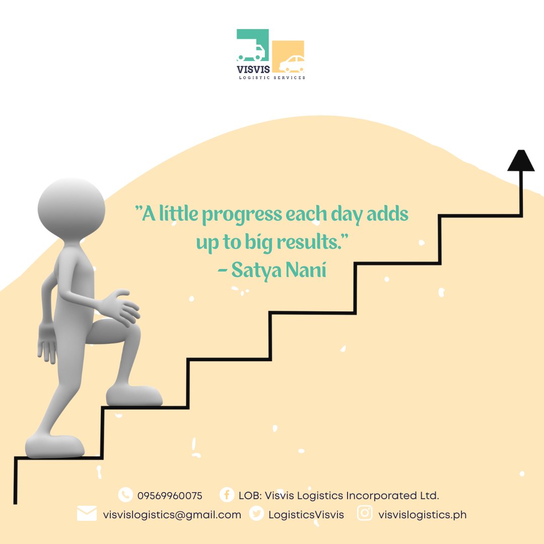 LogisticsVisvis's tweet photo. "A little progress each day adds up to big results"- Satya Nani
-
Book now at Visvis Logistics Services!
📞: 0956-996-0075
📩: visvislogistics@gmail.com

#VisvisLogisticsServices
#ILoveVisvisLogistics https://t.co/xjZMenI9KM