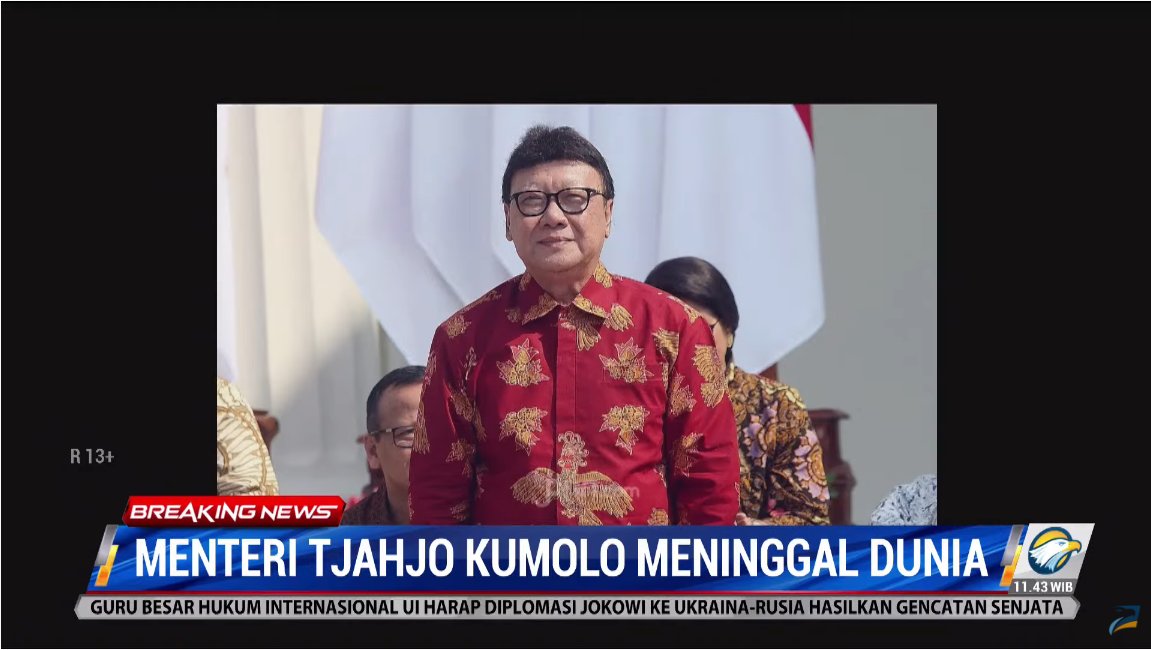#BreakingNewsMetroTV Menteri Tjahjo Kumolo Meninggal Dunia

live streaming:
Youtube Metro TV: youtu.be/WemeIY5-P6o
Website: metrotvnews.com/live
