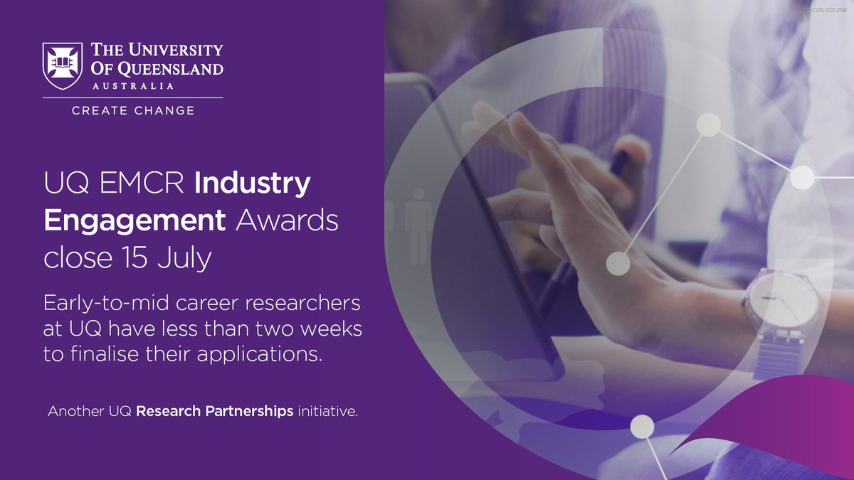 Early-to-mid career researchers at UQ have less than two weeks to finalise applications for this year’s industry engagement awards. Winners receive $2500 to help facilitate ongoing academic/industry collaboration. tinyurl.com/y8swtmhd #UQ_News @UQscience @IMBatUQ