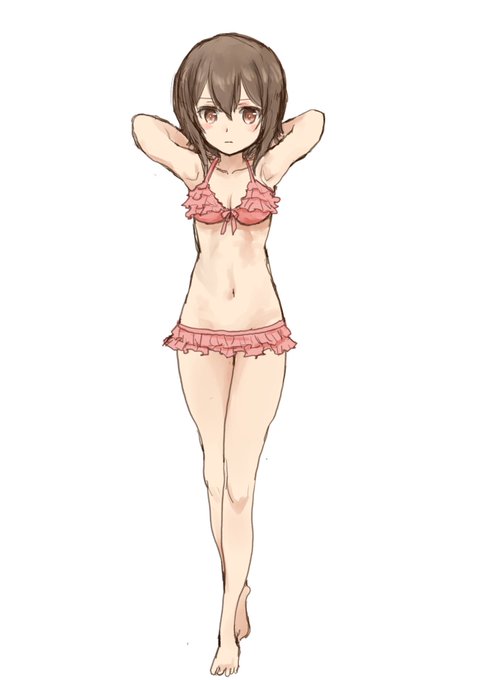 #西住まほ生誕祭2022 #garupan 
いつも水着といえば黒なので、今日は妹がつけるようなピンクを。 