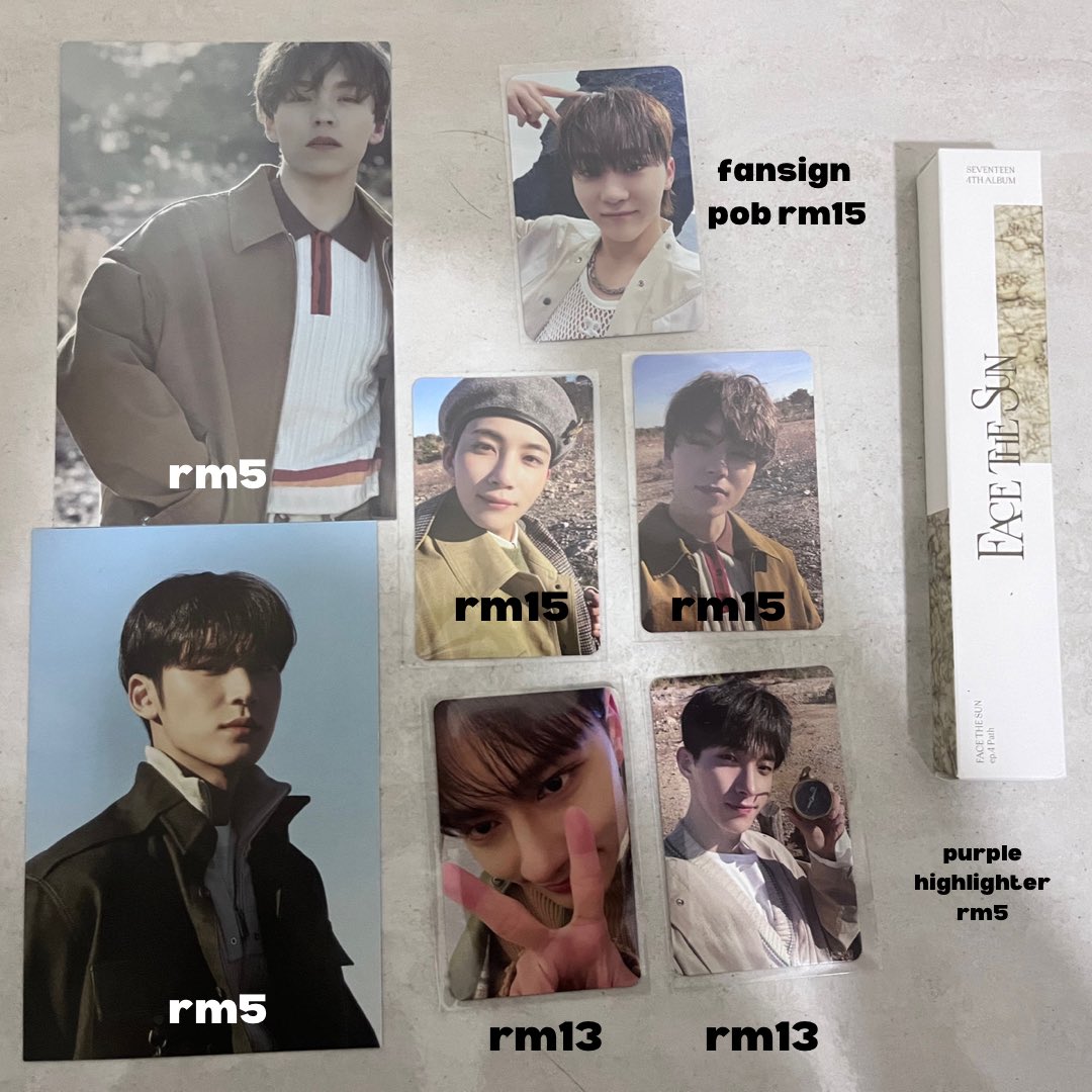 pappichull0's tweet photo. WTS seventeen face the sun album inclusion

Price stated exc postage
wm rm8
em rm13

✉️hmu if u wtb ^^
#pasarSVT #pasarseventeen #pasarsvtmy #SEVENTEEN #CARAT #wts https://t.co/YzhBcSG235