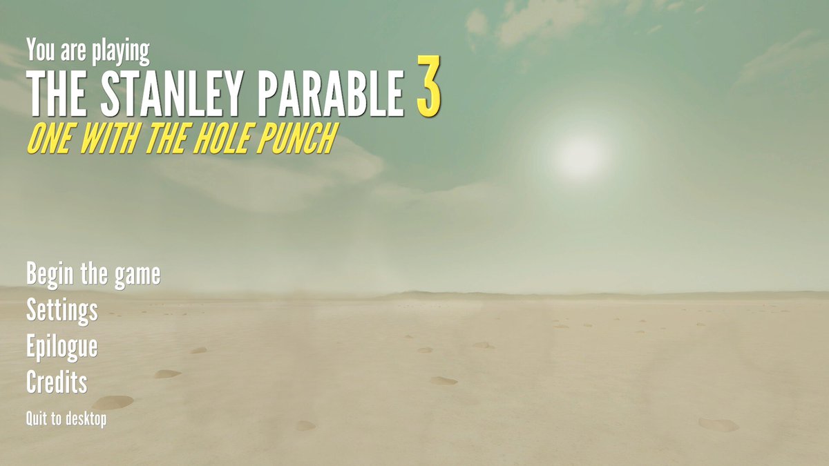 I so love the Stanley Parable.  Takes 5 min, I've logged 10+ hrs.  #reassurancebucket