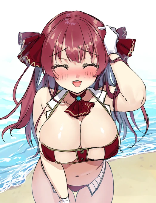 #暑いので水着絵で体温調節する
昔描いたマリン船長のラフ 