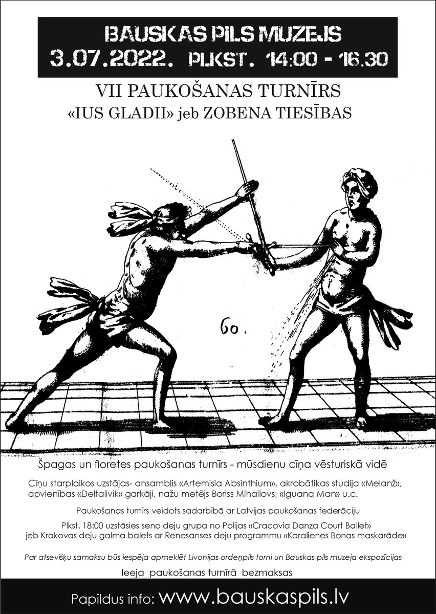 Jau šo svētdien, 3.07.2022. Bauskas pilī notiks VII Paukošanas turnīrs - ieeja bezmaksas