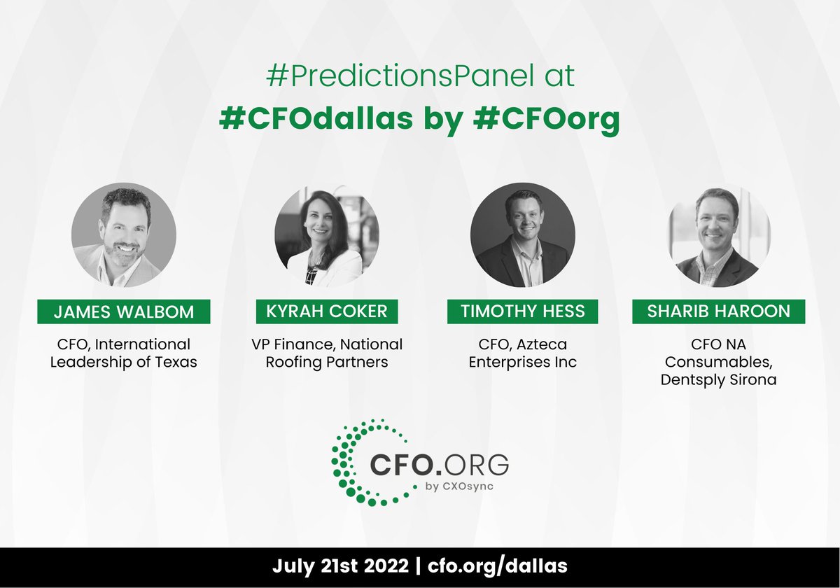 #CFOdallas by #CFOorg is happening on July 21st
Register here: cfo.org/dallas

#finance #accounts #financialplanning #cfo #financialrisks #financemanagement #fintech #data #tech #ai #digitaltransformation