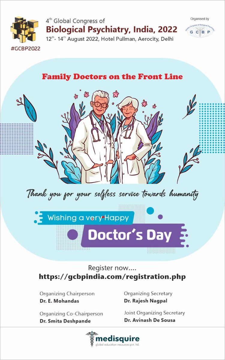 #GCBP2022 Happy National Doctor's Day 

For more details: gcbpindia.com
Register now: gcbpindia.com/registration.p…

#DoctorsDay #doctors #doctor #doctorslife #NationalDoctorsDay #India #Delhi  #canada #stayhealthy #mentalhealth #bipolar #mentalhealthawareness #depression