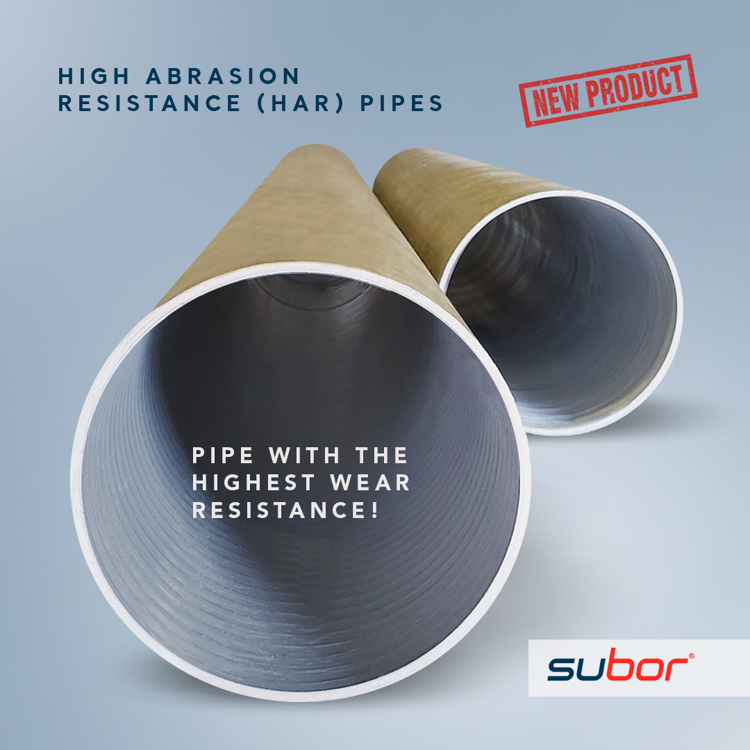 SuborPipe's tweet image. A brand new product from Subor developed for tough conditions where higher wear resistance is required: High Abrasion Resistance (HAR) Pipes!

#subor #suborpipe #pipesystem #CTPboru #CTP
#GRP #GRPpipe #GFK #GFKrohre #PRV #TubePRV #harpipes #harborular #newproduct