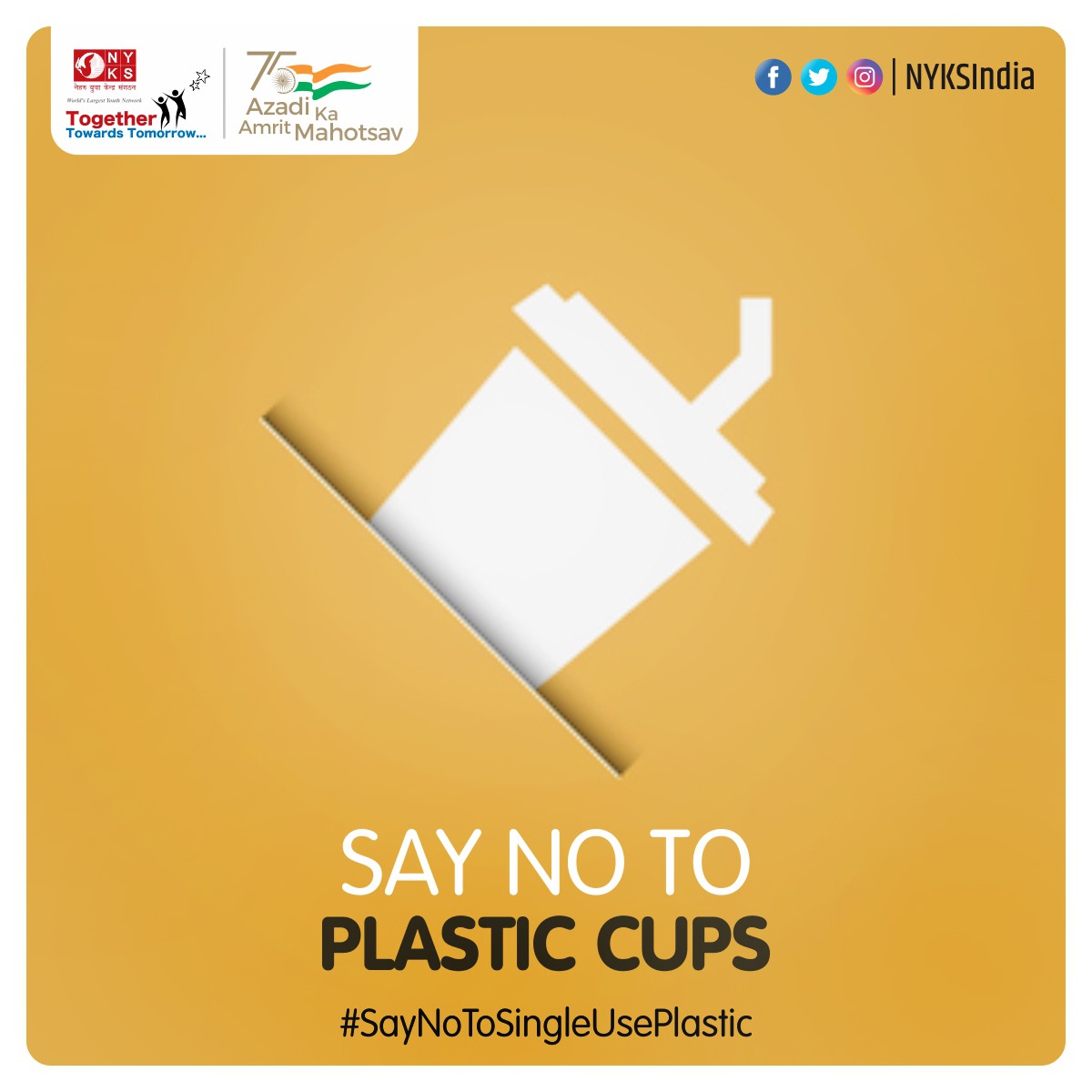 Say No to Single-Use of Plastic Cups... 1st July make ban plastic a success. #SayNoToSingleUsePlastic #BanPlastic #youth