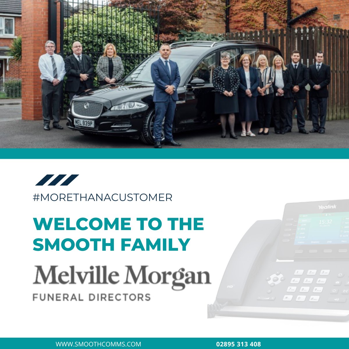 Smooth_Comms's tweet image. We&apos;re delighted to welcome Northern Ireland&apos;s largest independent Funeral Directors, Melville Morgan, to the Smooth Family. 

Integrating their 6 branches and out-of-hours service into one, reliable, easy-to-manage phone system. 

#morethanacustomer #VoIP