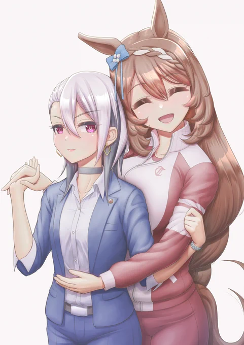 奈瀬文乃トレーナーとスーパークリーク♡
#ウマ娘 