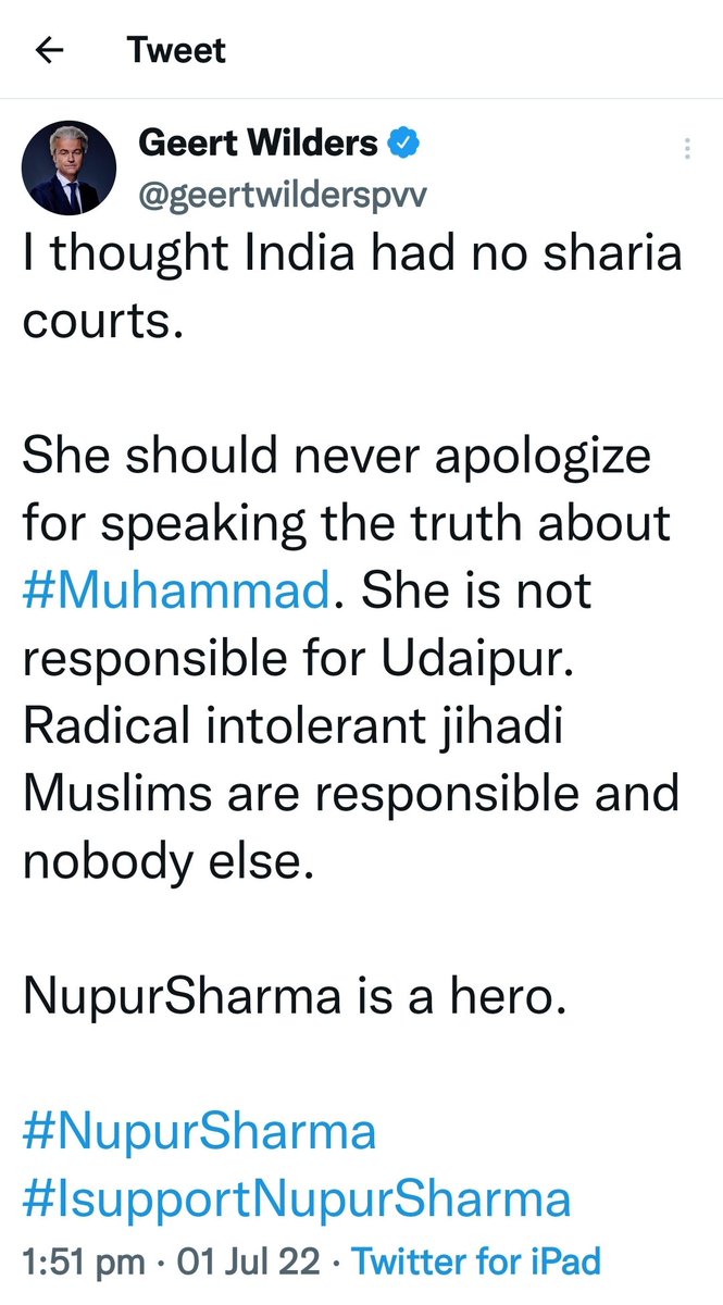 NeerajHindu_'s tweet photo. Even a Dutch MP knows the truth but our Supreme court😏
#SupremeCourtIsCompromised
#BlackDayForIndianJudiciary https://t.co/WRkO8kPLYa