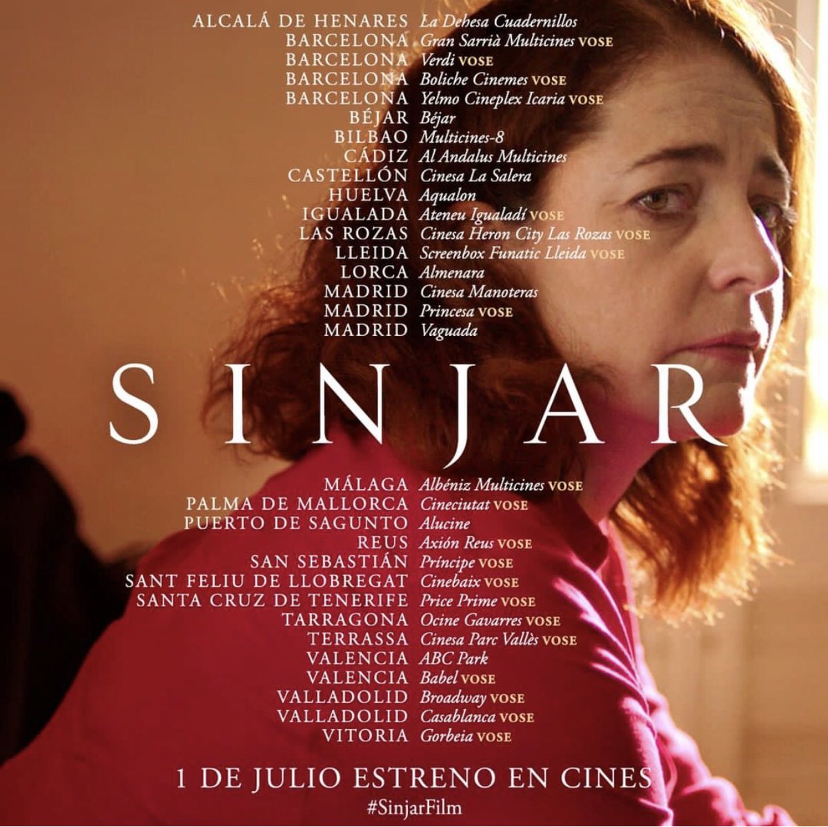 alteregoth's tweet photo. La actriz @NavasNora es madre coraje que lucha por la desaparición de su hijo en #SinjarFilm 

La conmovedora película se estrena hoy en cines, está basada en hechos reales y calificada como una joya que merece la pena degustar. 

#NoraNavas 
#KabogaFilms 
@filmax 
@MadavenuePR https://t.co/OD10z1tA2Y