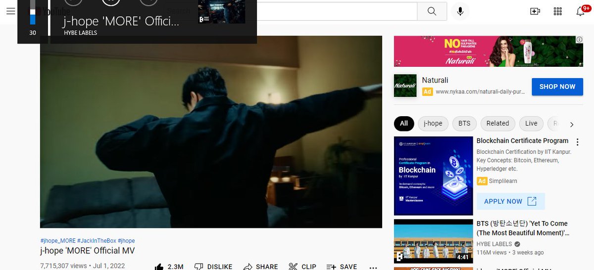 Namtellectual's tweet image. The goal for the mv is 30M in 24 hours. We need to do our best. The views are slowing down. 
DROP YOUR STREAMING SHOTS HERE! 
#Jhope_More #StreamMORE
