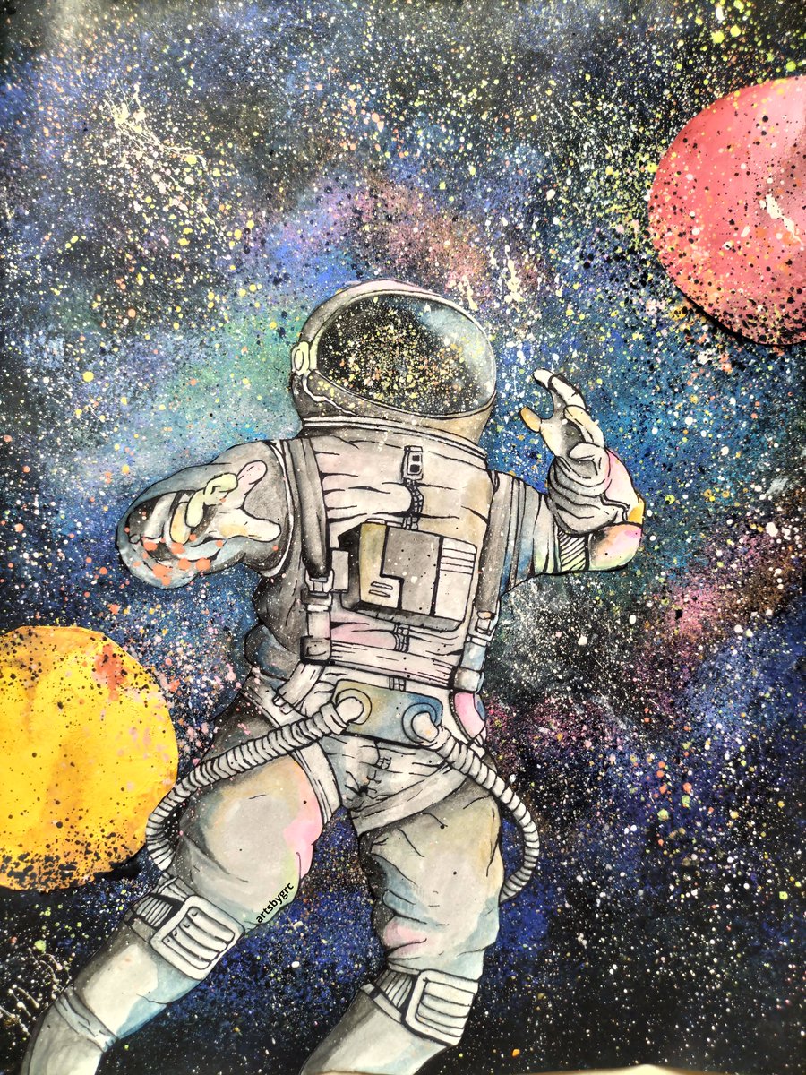 spcsihsartists's tweet photo. “What would life be if we had no courage to attempt anything?”
- Vincent Van Gogh

Look here and see two great works of art, both related to the universe. With one art work titled “Wander”, showcasing an astronaut as they float around the space with the stars. 1/3

#Binhiraya https://t.co/bdH6KCVDqz