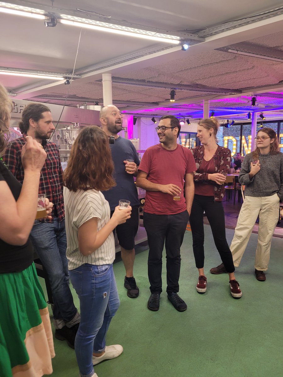echo_vub's tweet photo. Highlights from our fun team-building event yesterday, starting off with a beer tasting &amp; guided tour at @BeerProject_Bxl followed by a hearty dinner. Always a pleasure to see these happy faces. Nothing better than beer &amp; good food for building a stronger research team!😉🍻🍲 https://t.co/D5BLDGTxCC