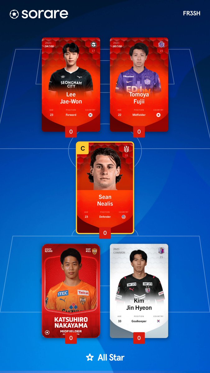 FR3SHBARROS's tweet photo. rockin the same team last week, dont care
these niggas better play better this @sorare #284 all star tournament

#sorare #eth #nfttrade #footballnft #soccernft https://t.co/MCNzf5tCLA