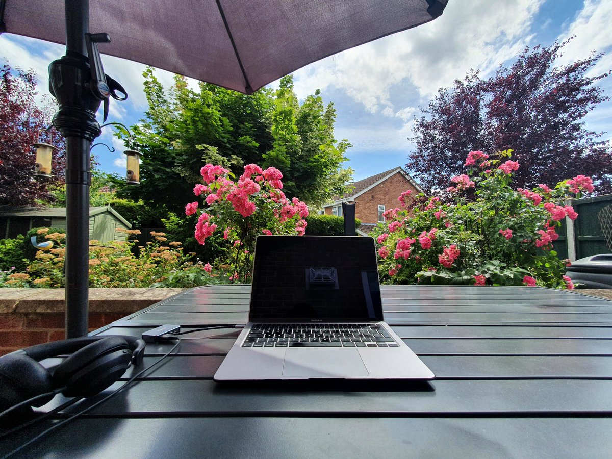 Working from the Midlands this week — enjoying the perks like getting to sit in a garden!
