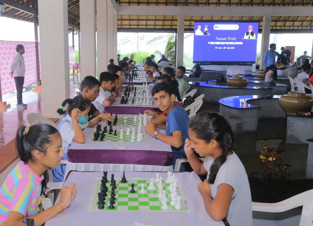 1st ever #ChessOlympiadTorchRelay reaches Dandi, Gujarat on 1st July.♟️ Grandmaster Tejas Bakre & Grandmaster Ankit Rajpare take the Torch forward to Gandhi Ashram in Dandi. #india4chessolympiad #AmritMahotsav