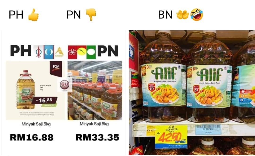 murnimya's tweet photo. Skrg korang marah sbb harga brg naik. Sok #PRU15 #pangkah depa jugak🤦🏼‍♀️😏 https://t.co/4HkxK5RKRo