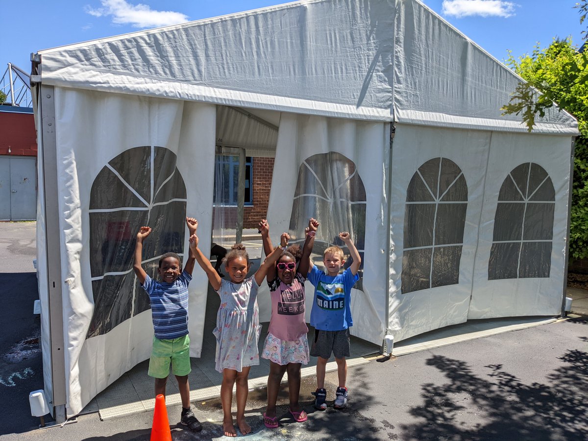 South Portland has some new space this summer! Last week, a tent was erected to provide outdoor space for the Club as their numbers grow this summer to serve youth currently living in the South Portland hotels. This is made possible thanks to the John T. Gorman Foundation!