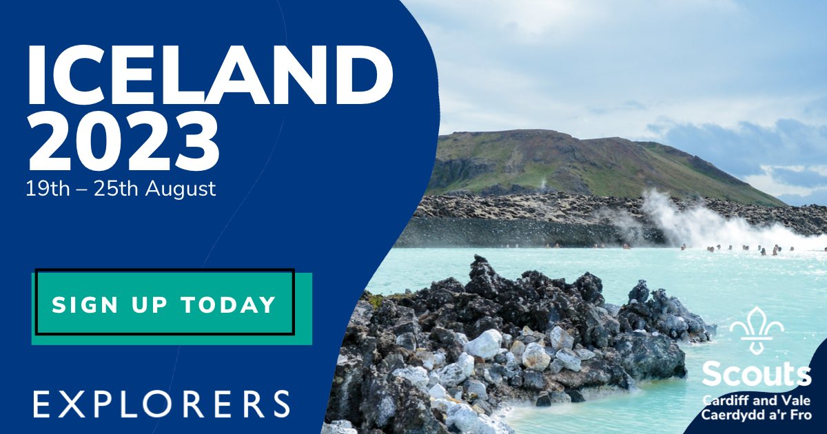 Know a Scout, Explorer or Young Leader looking for their next adventure?

Cardiff and Vale Scouts are taking 14-18 year olds on a trip of a lifetime to Iceland in August 2023. 

Find out more: cardiffandvalescouts.org.uk/iceland2023