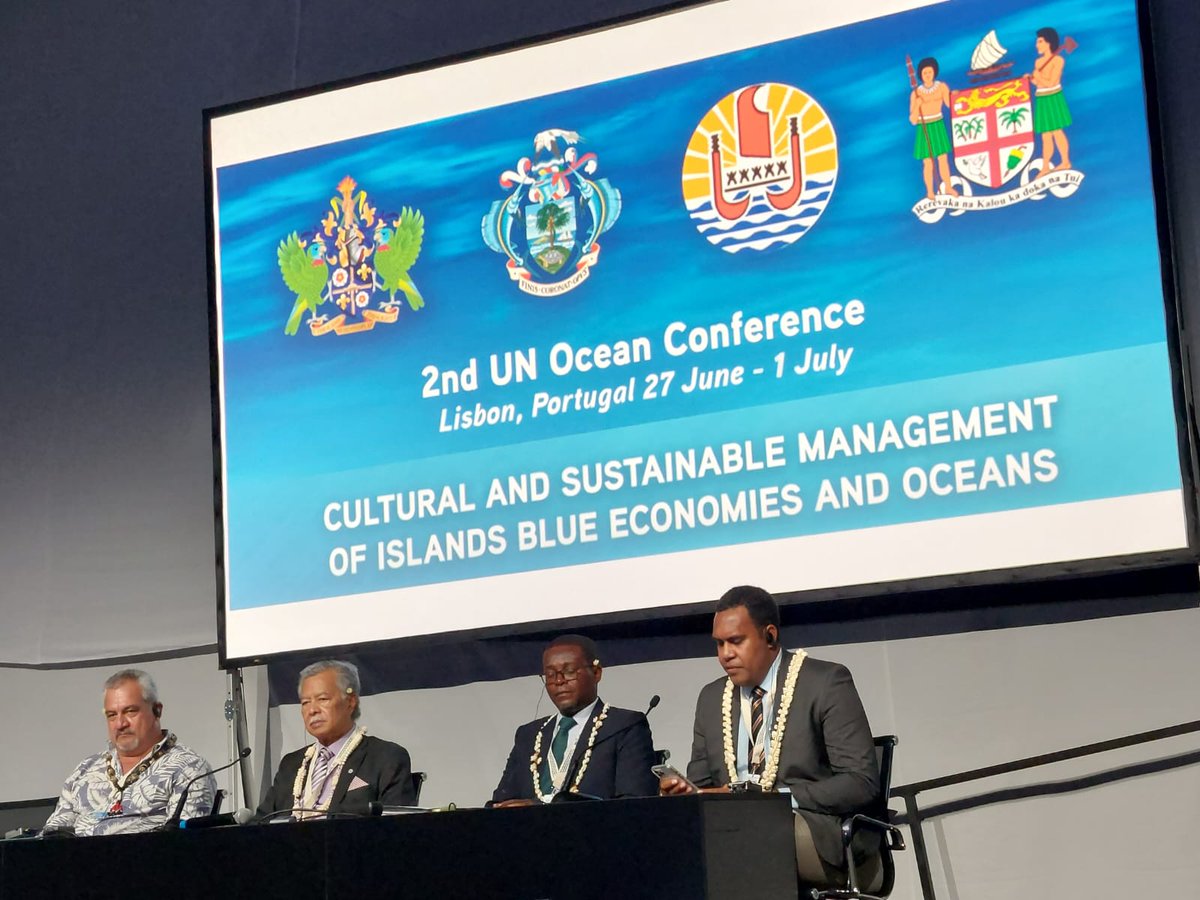 AOSISFellowship's tweet photo. #AOSISFellow @FiliTui from #Fiji joins this high-level panel of Ministers to share #Fiji's #blueBonds and their vision of the #blueEconomy - one focused on decent work, and supporting #localCommunities.
@MiTE_IT @AOSISChair https://t.co/YJG1JOpHil