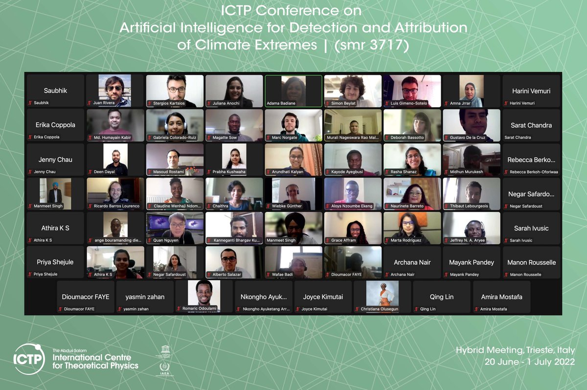 XaidaProject's tweet photo. 🔚of #xaida Summer School☀️thanks to the organizers, the speakers📷the attendees in Trieste and online🖥️#hybrid

👏Special thanks to the ICTP team for hosting us

🤝XAIDA is going on for 3 more years looking forward to collaborate!

#extremeweather #summerschool #climatecrisis https://t.co/FNAERsLue1
