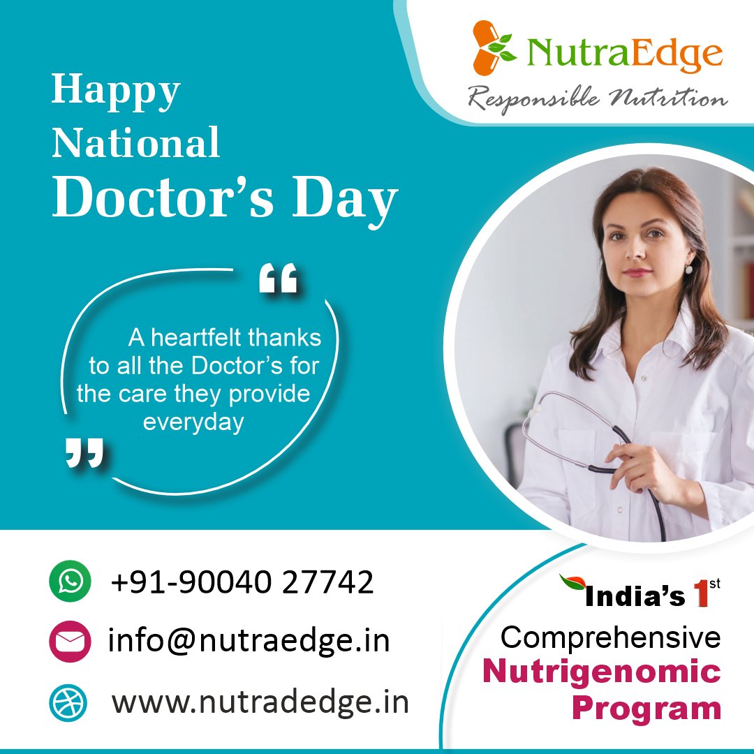 Happy National Doctor's Day
- Team NutraEdge
#nationaldoctorsday #nutrition #healthyfood #dietplan #nutraceuticalsupplement #nutrigenomics #pcos #diabetes #gastric